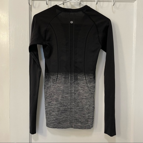 lululemon athletica Tops - Lululemon Swiftly Tech Long Sleeve Crew Black White Grey Ombré